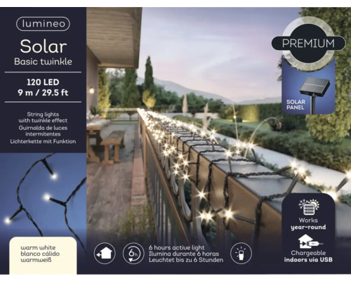 Solar Basisverlichting Lumineo 900 cm warm wit