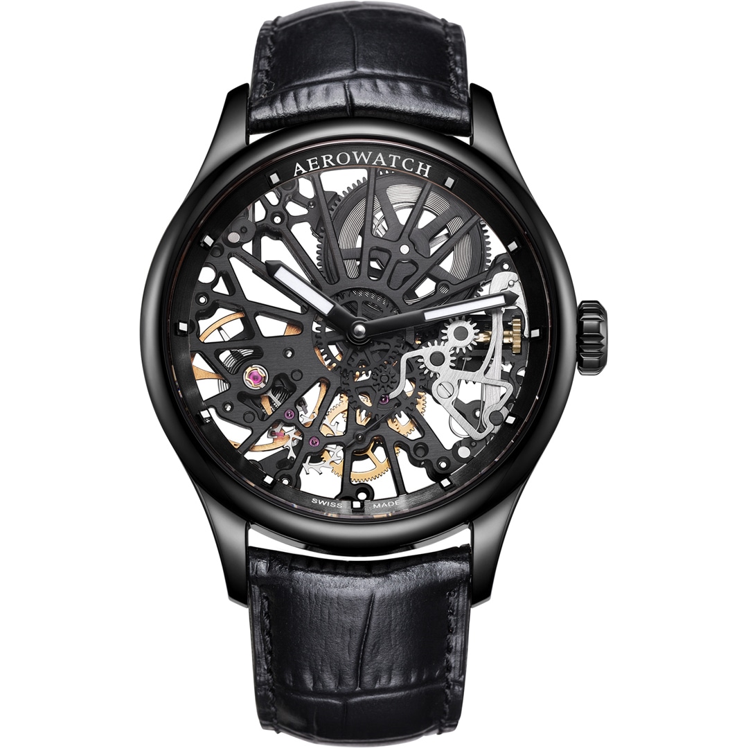 Aerowatch Renaissance Cobweb Skeleton Schwarz