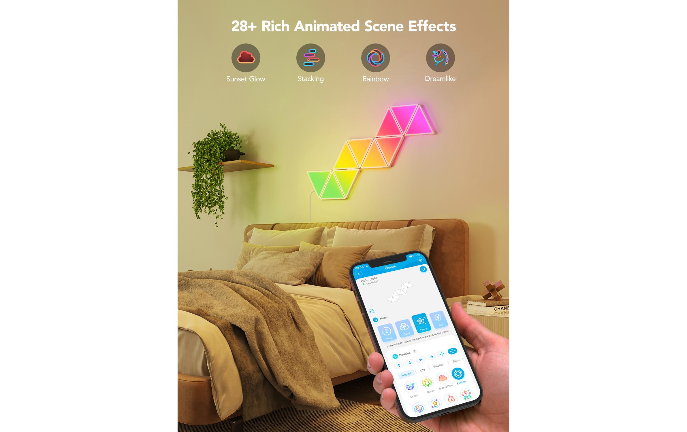 Panelleuchte Glide Triangle, 10er, RGBIC<br>Light Panels