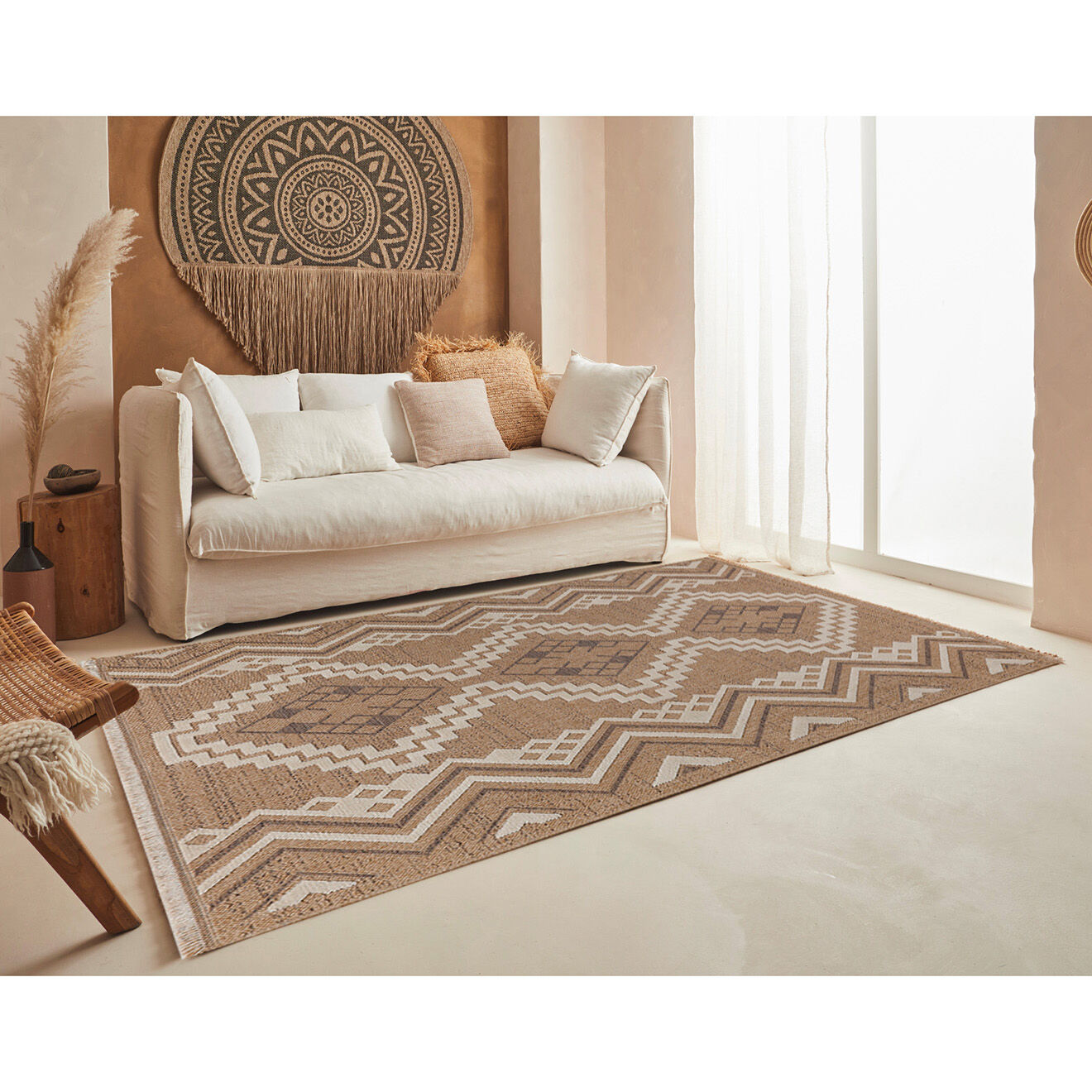 Nazar Rugs Tapis aspect jute TULUM 9054 intérieur & extérieur marron - 200x290 cm