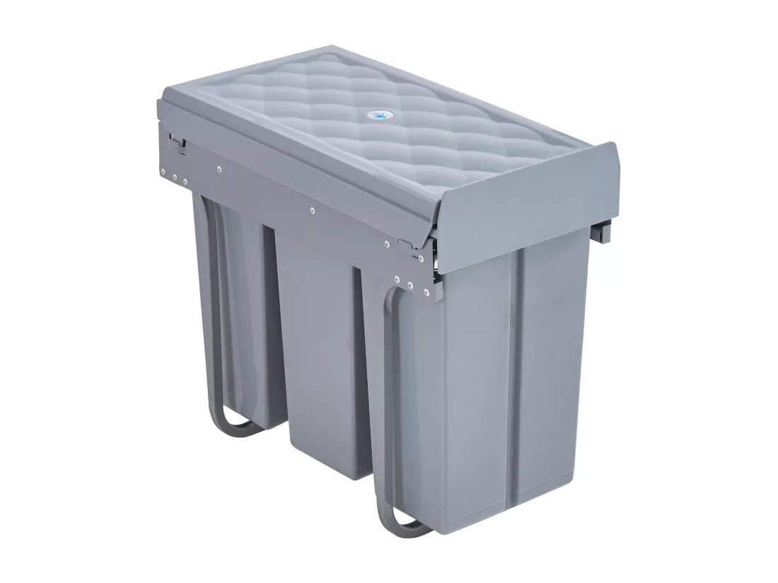 Poubelle encastrable 3 x grise 48 x 34 x 452 cm 03_0008205