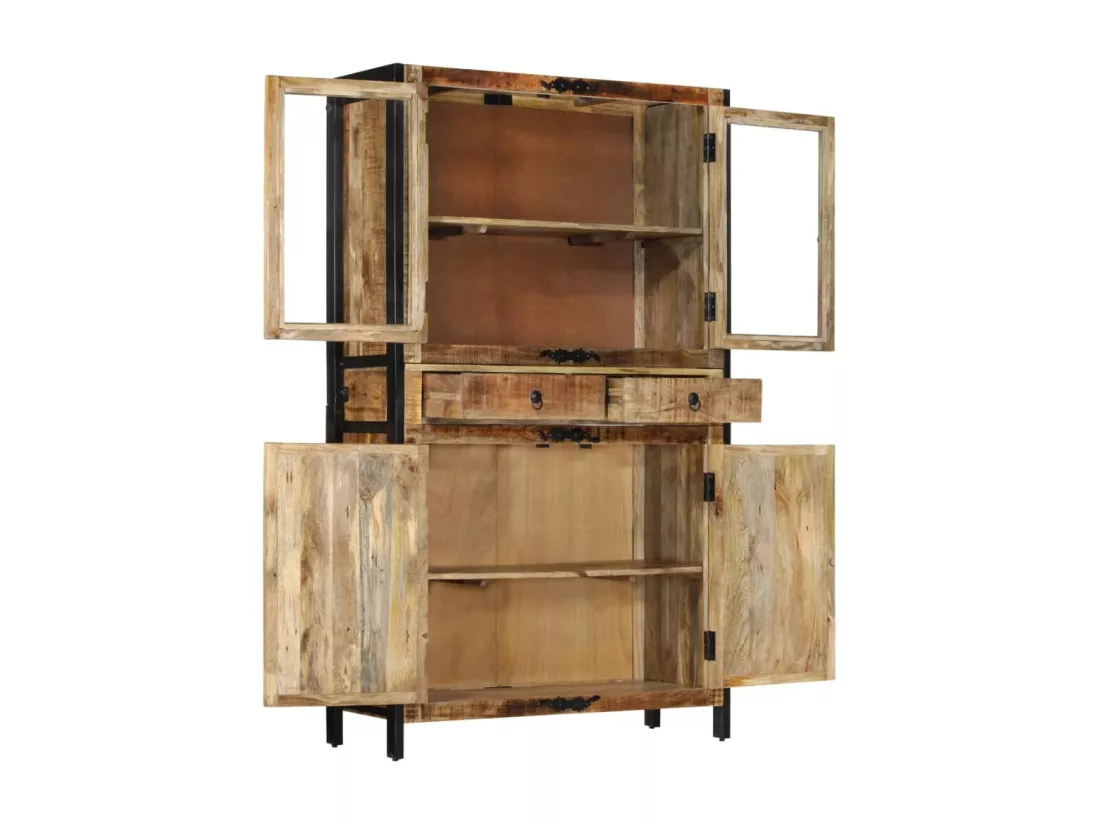 Buffet 100x40x175 cm bois de manguier brut massif