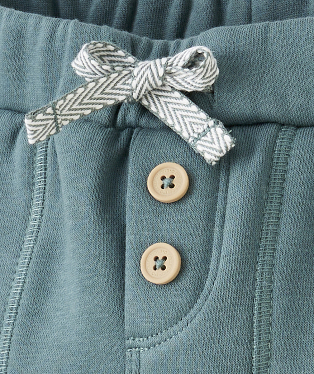 JOGGING BÉBÉ GARÇON EN FIBRES RECYCLÉES ET MOLLETON VERT