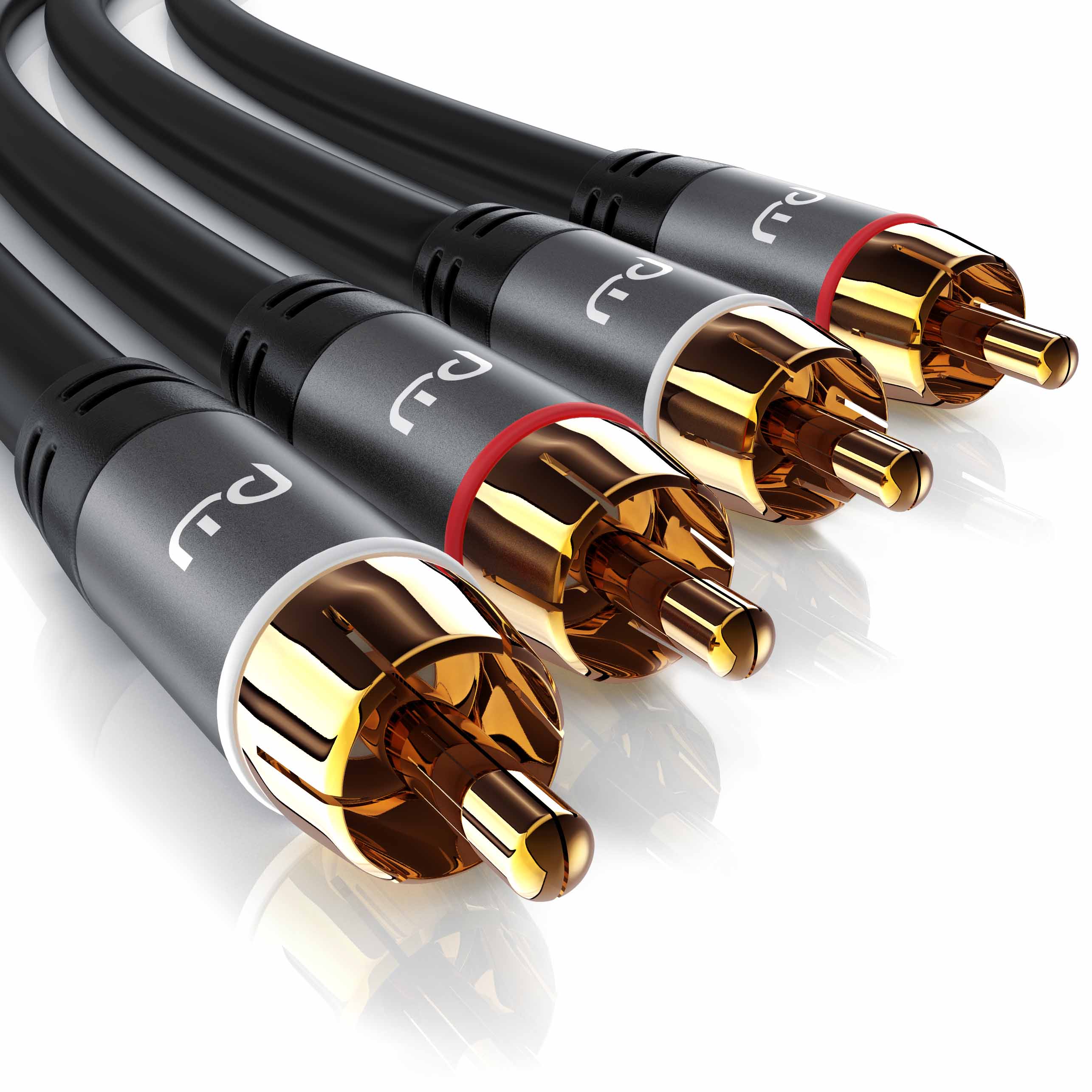 Primewire Stereo Cinch Audio-Kabel, RCA, mehrfach geschirmtes HiFi Audiokabel, 2X Cinch zu 2X Cinch - 0,5m