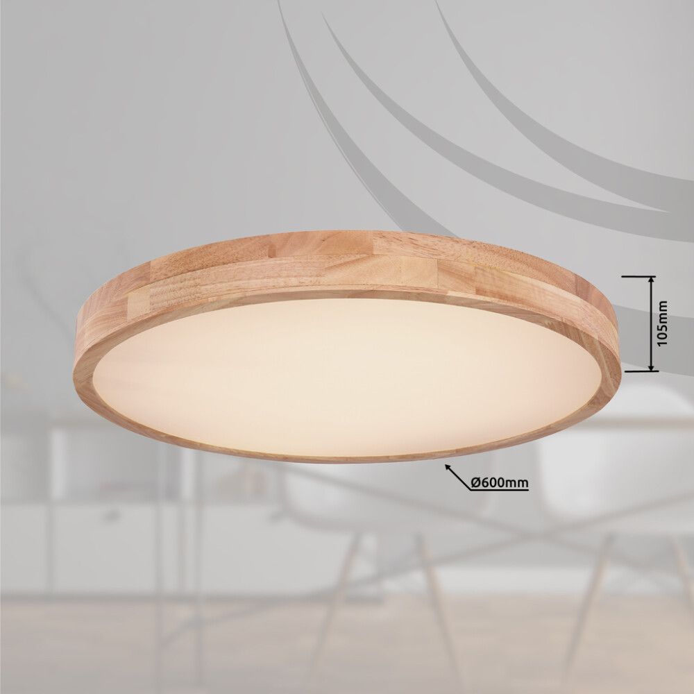 TAKLAMPE GLOBO RAINER WOOD Ø600X105MM
