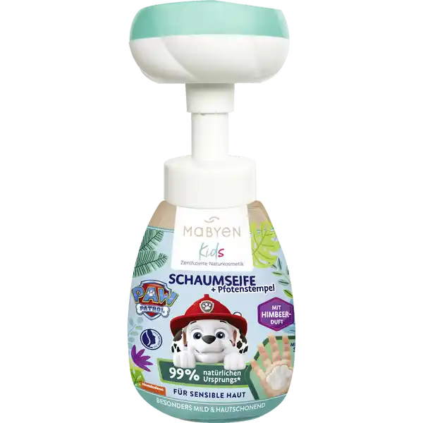 Kids Schaumseife mit Pfotenstempel, Himbeerduft