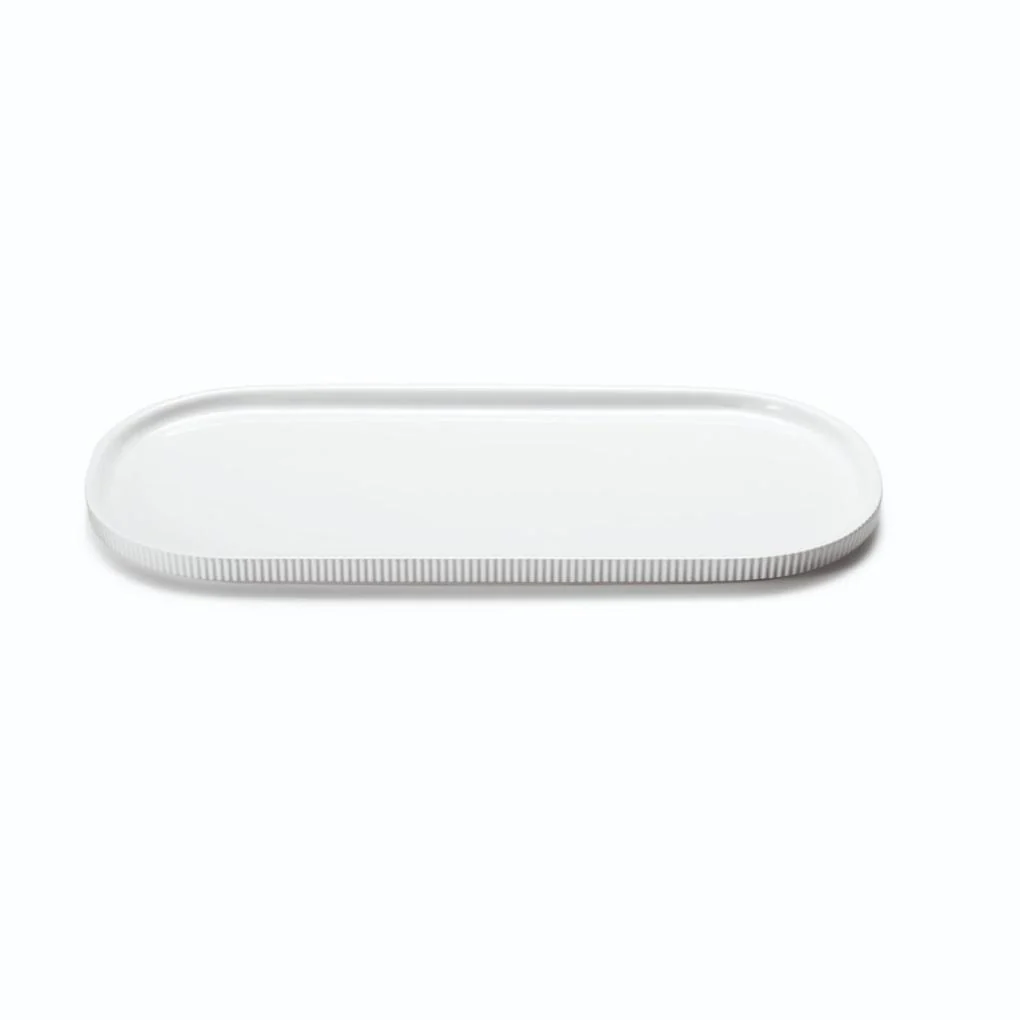 Georg Jensen  Bernadotte servingsfad, hvid - 40,4 cm.