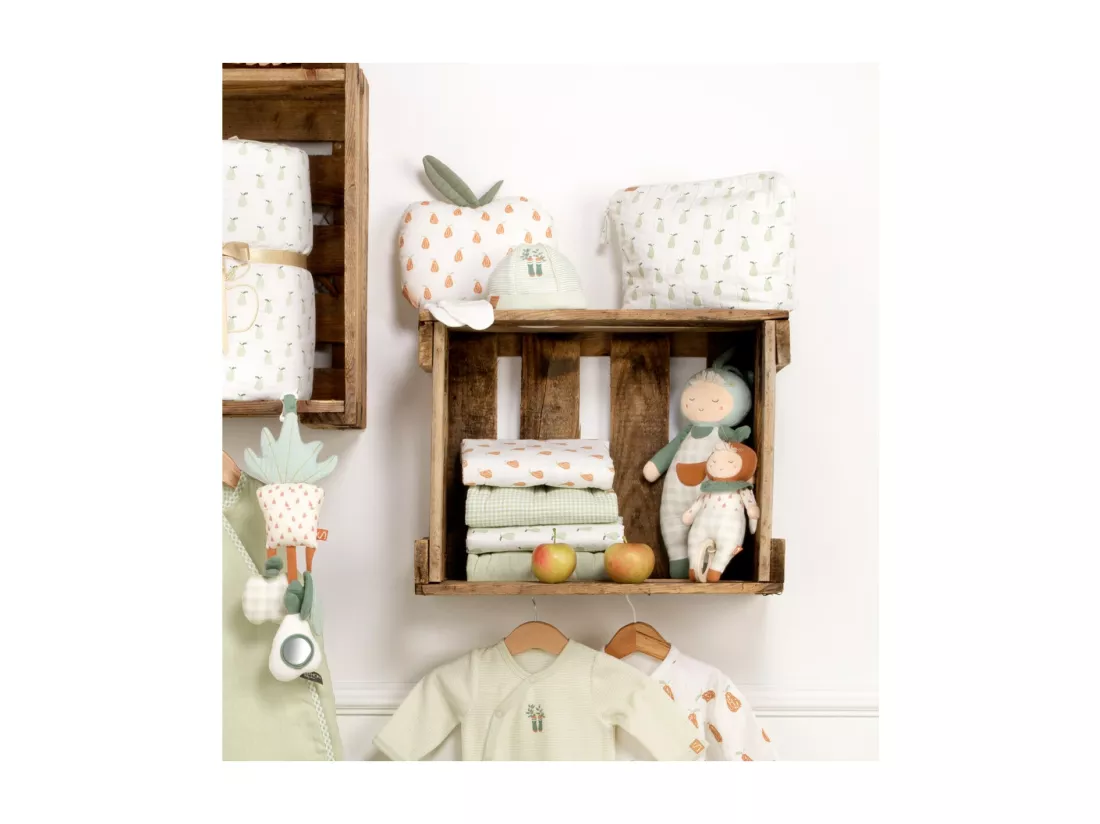 Doudou jardinier en coton Vert tilleul