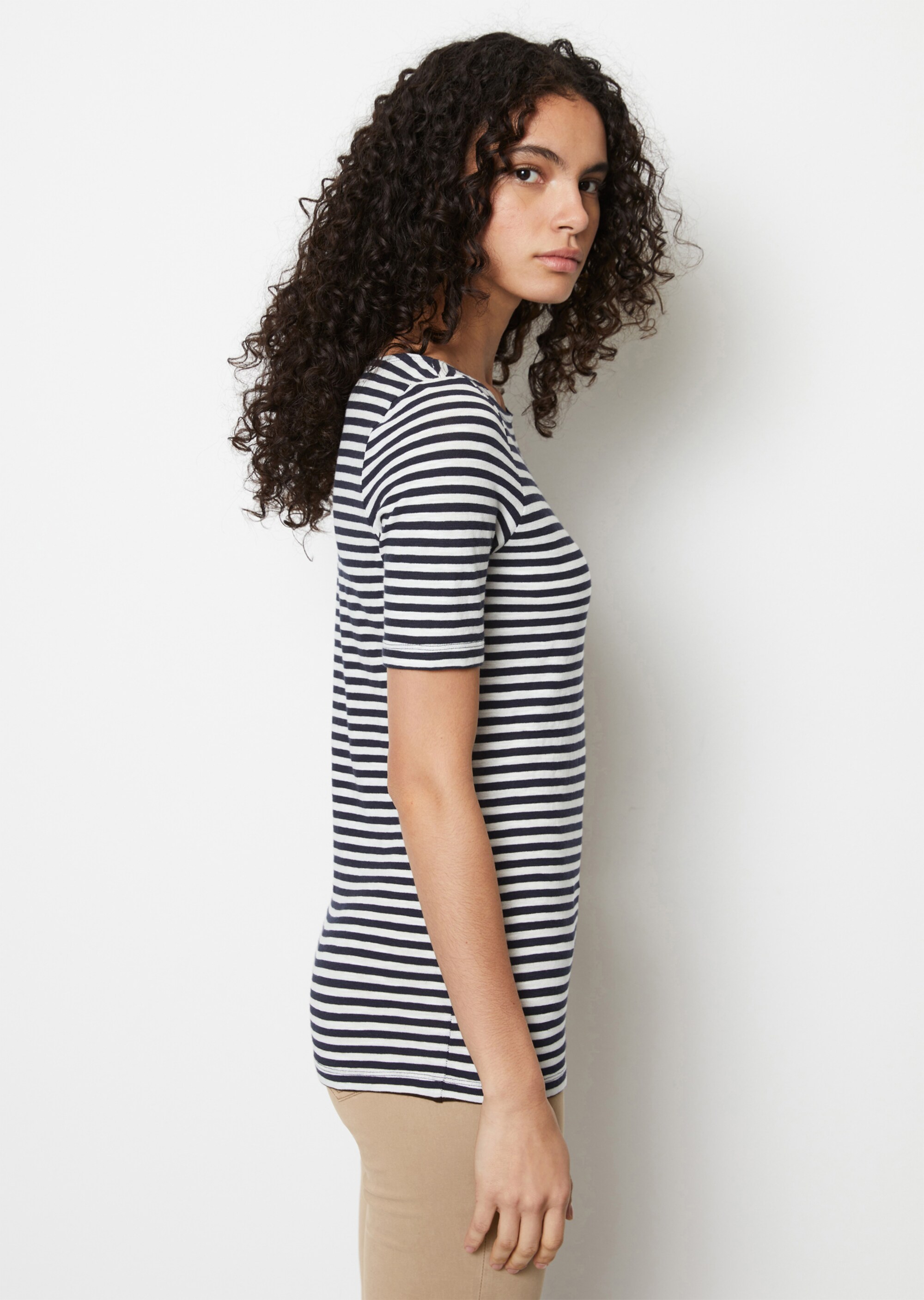Gestreiftes T-Shirt slim aus Organic Cotton-Jersey