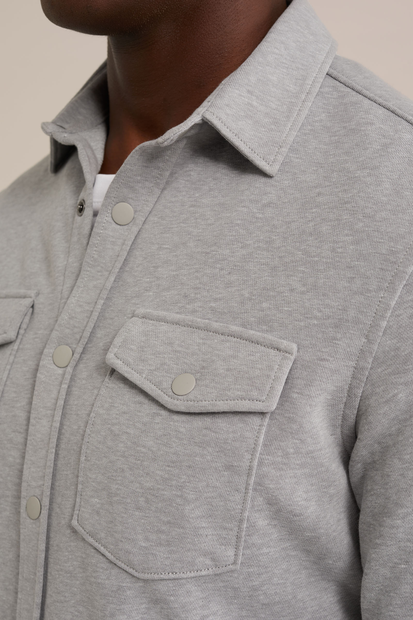 Tall fit gebreid smart overshirt van katoenmix WE Fashion Grijs