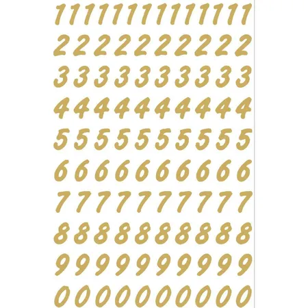 HERMA Zahlen-Sticker 0-9, Folie transparent, Zahlen gold