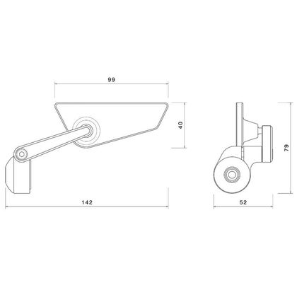 Rétroviseur Rizoma Cut Edge embout de guidon (Droit) Universel - Noir