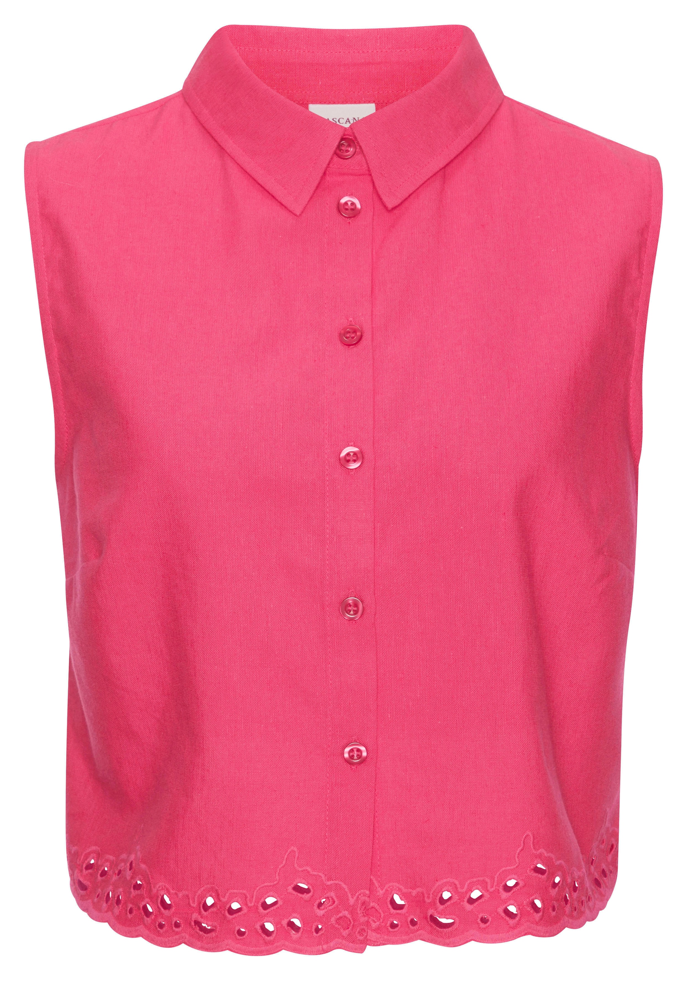 LASCANA Blusentop mit Häkelapplikation, Leinenbluse, Sommertop, casual