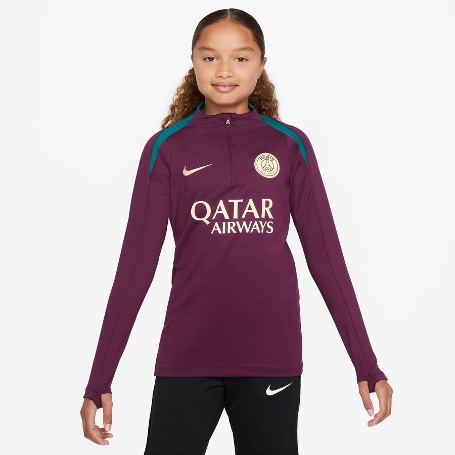 Paris Saint-Germain Maillot d'Entraînement Dri-FIT Strike Drill - Bordeaux/Geode Teal/Orange Enfant
