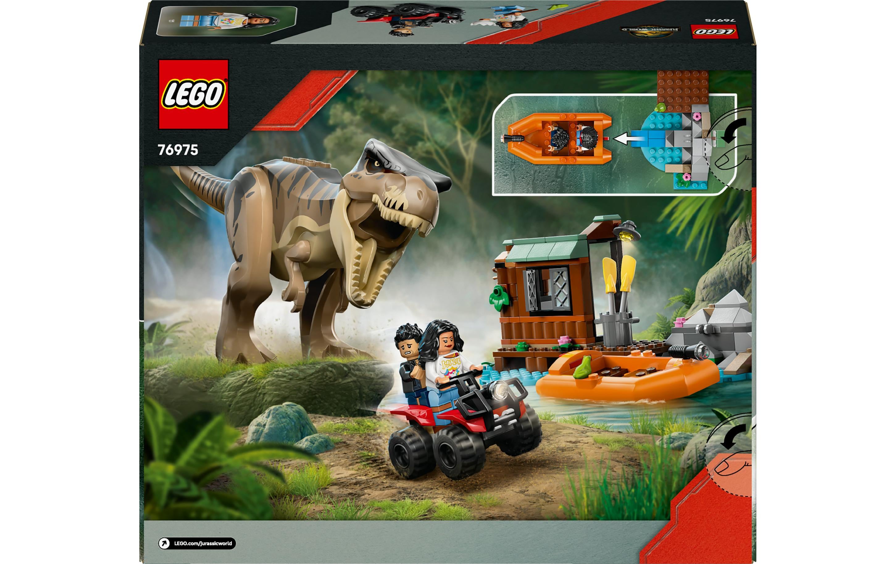 Jurassic World Flucht vor dem T.RexLego Bauset mit Dino zum Spielen und Ausstellen