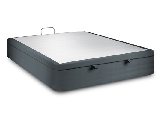 SOMMEIL DE PLOMB - Sommier 140 x 190 Sommier coffre velours gris anthracite 140x190 h39cm