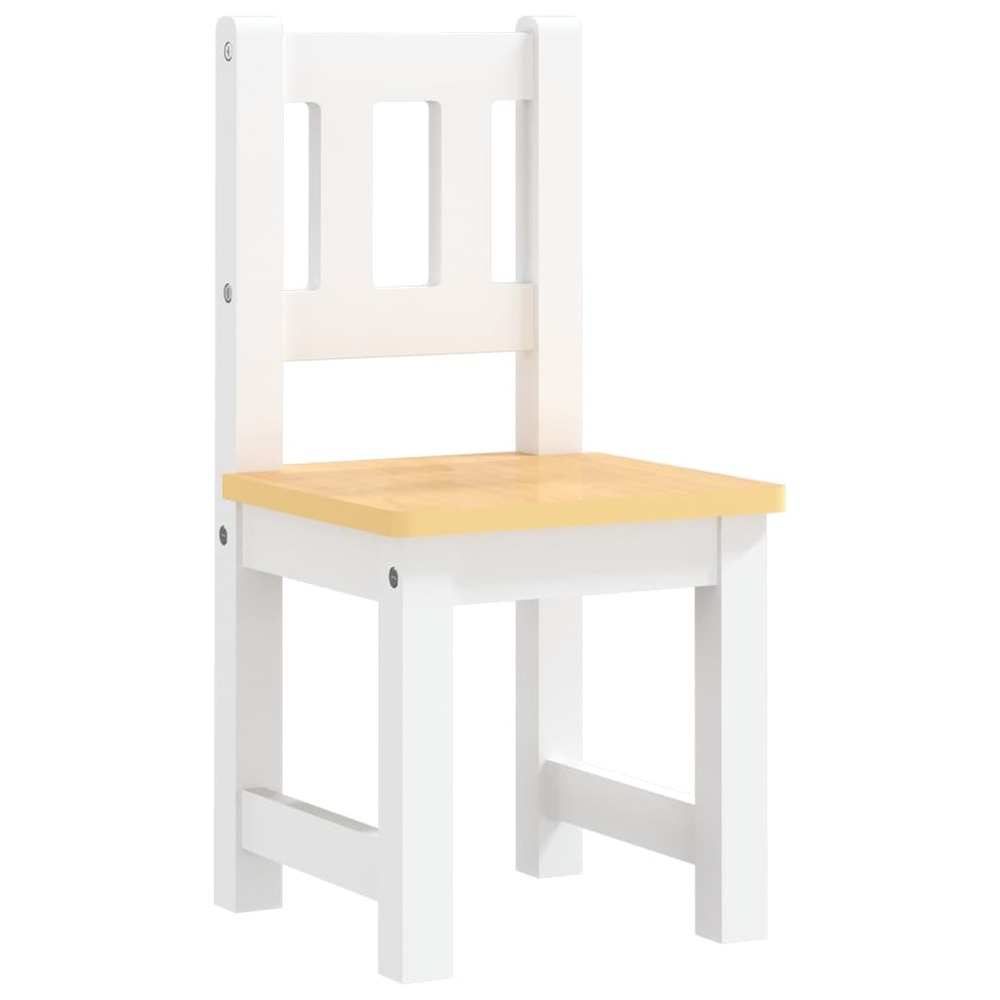 Ensemble de table et chaises pour enfants 3 pcs blanc et beige