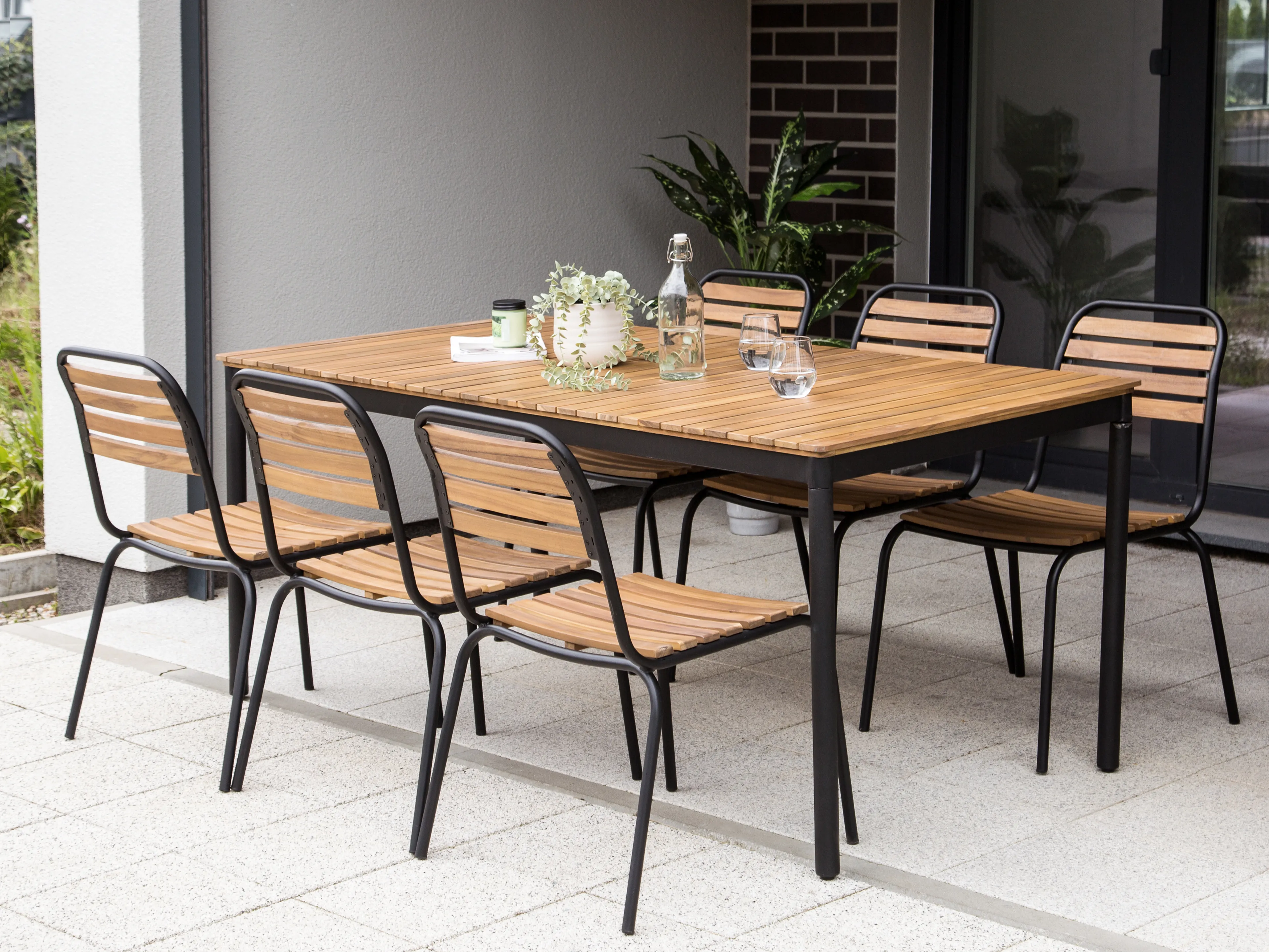 Tuinset 6-zits VALLESE Acaciahout Bruin