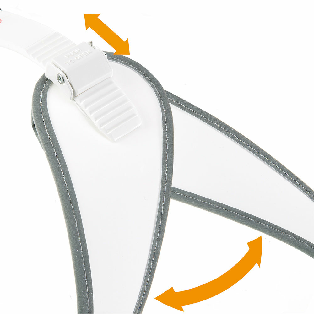 Ferplast harnais ergonomique pour chiens agila 6, fermeture à double micro-régulation, eco-cuir élégant, bords refléchissants, a=b