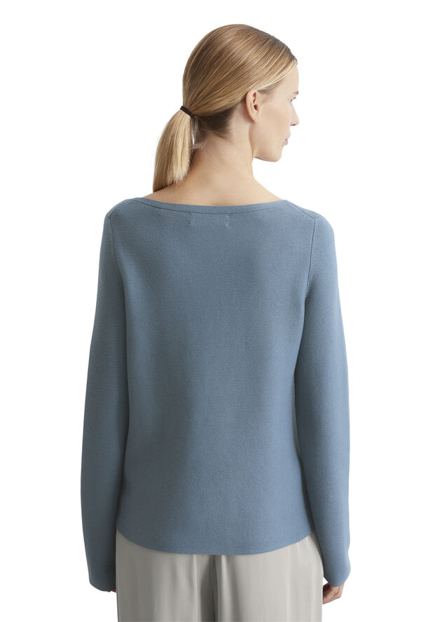 Marc O’Polo Cotton Pullover, longsleeve, roundneck Hazy blue