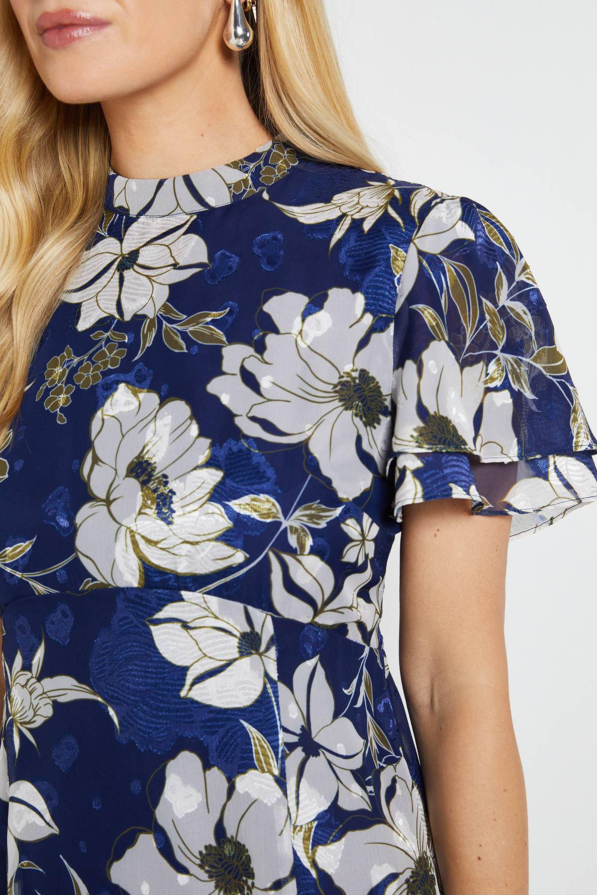 Wallis Robe Midi À Volants Et Imprimé Floral Dévoré Petite