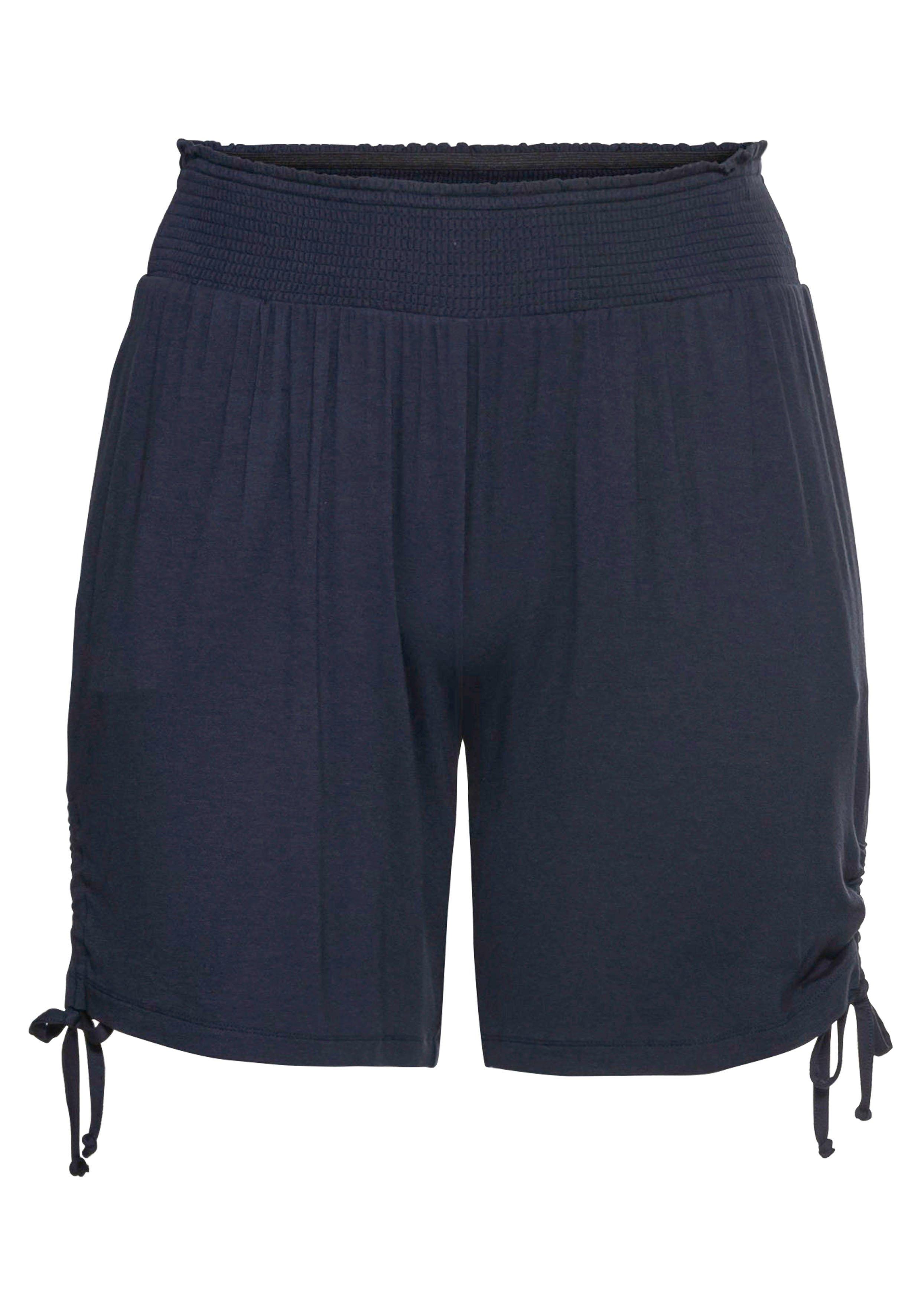Jerseyshorts mit breitem Smokbund und Raffung seitlich
