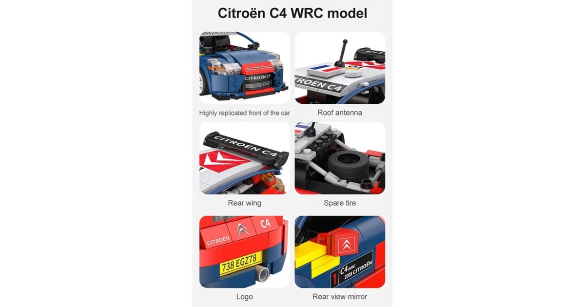 CaDASports Car - Citroen C4 WRC Constructiespeelgoed  (C51078W, schaal 1:20, Dual Mode control)