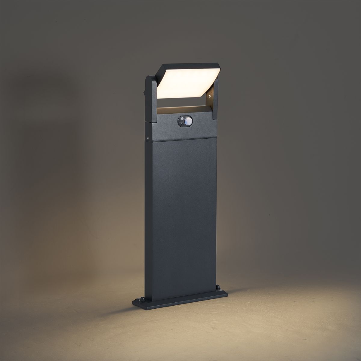 Buitenpaal donkergrijs met bewegingssensor 60cm IP54 solar - Judge