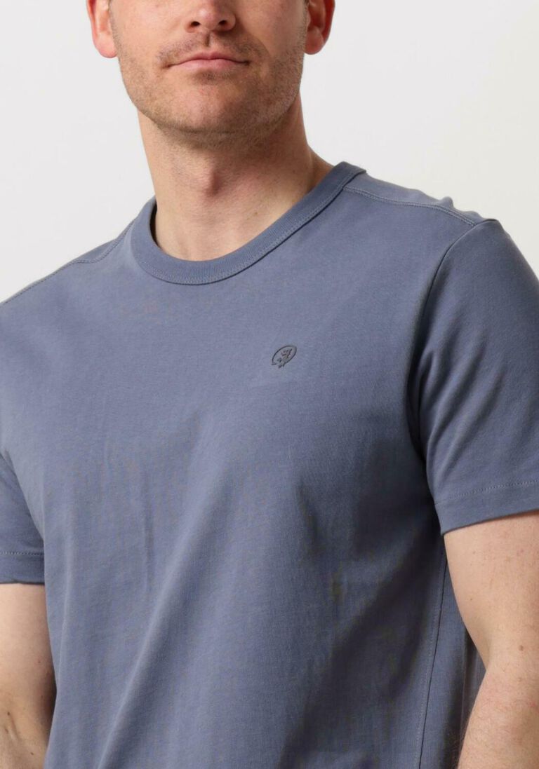 CAST IRON blauwe cast iron t-shirt r-neck regular fit heavy cotton