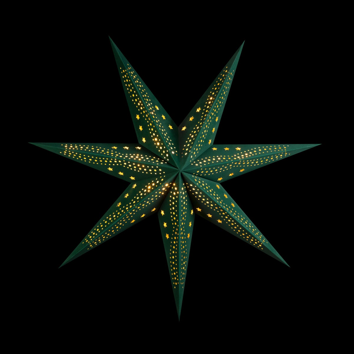 Sterntaler Decoratieve Ster | Papieren Kerstster | Fluweel | Gevouwen Ster | 75cm | Binnen | Gloeilamp | Stekker