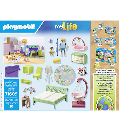 Playmobil My Life - Sovev?relse m. Baby - 71609 - 50 Dele
