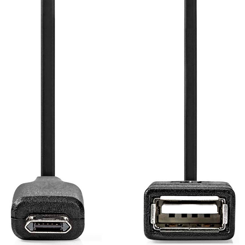 Nedis CCGB60515BK02 USB 2.0 adapter USB-B micro male naar A female 0.2m