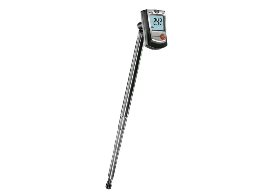 Testo 405, Lomme-/håndholdt, Hot-wire, Sort, Sølv, 0 - 10 m/s, m/s, -20 - 50 °C