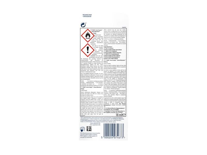 Glade Sense & Spray Ocean Adventure Nachfüller 18 ml Automatischer Lufterfrischer