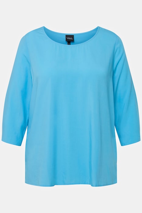 Bluse, Oversized, Saumschleife, Rundhals, 3/4-Arm