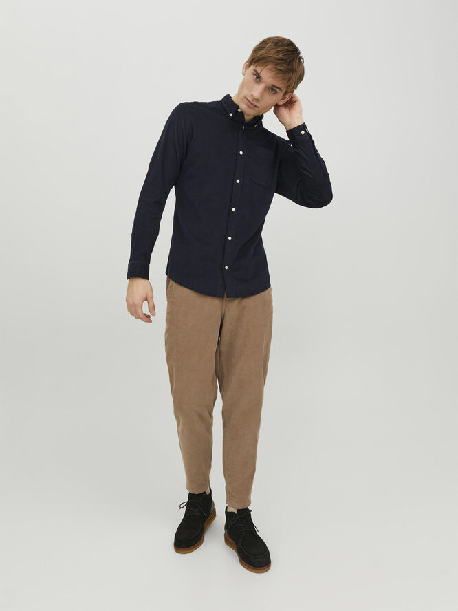 Jack & Jones JJECLASSIC CORD SHIRT LS SN Navy blazer