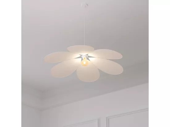 Luminaire Suspension pétales en métal et coton Beige D 72 cm