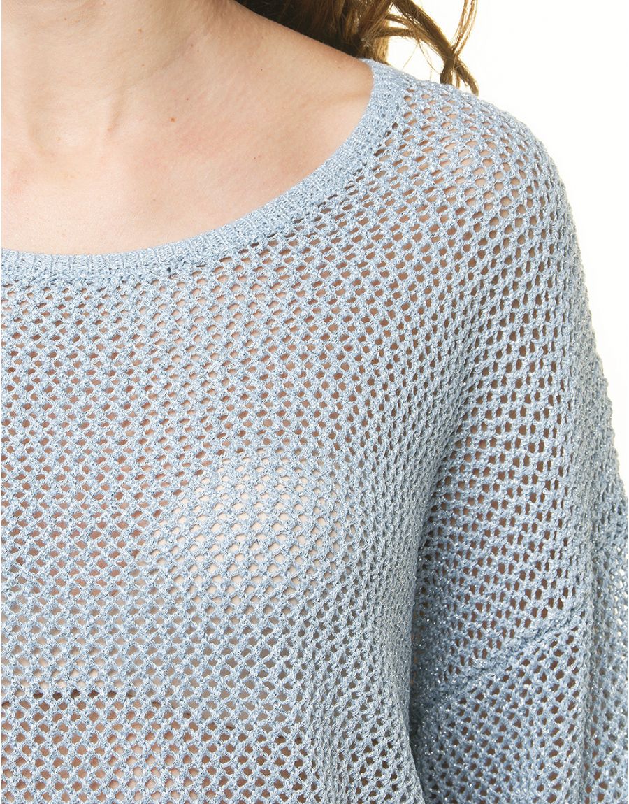 Pull bleu clair irisé