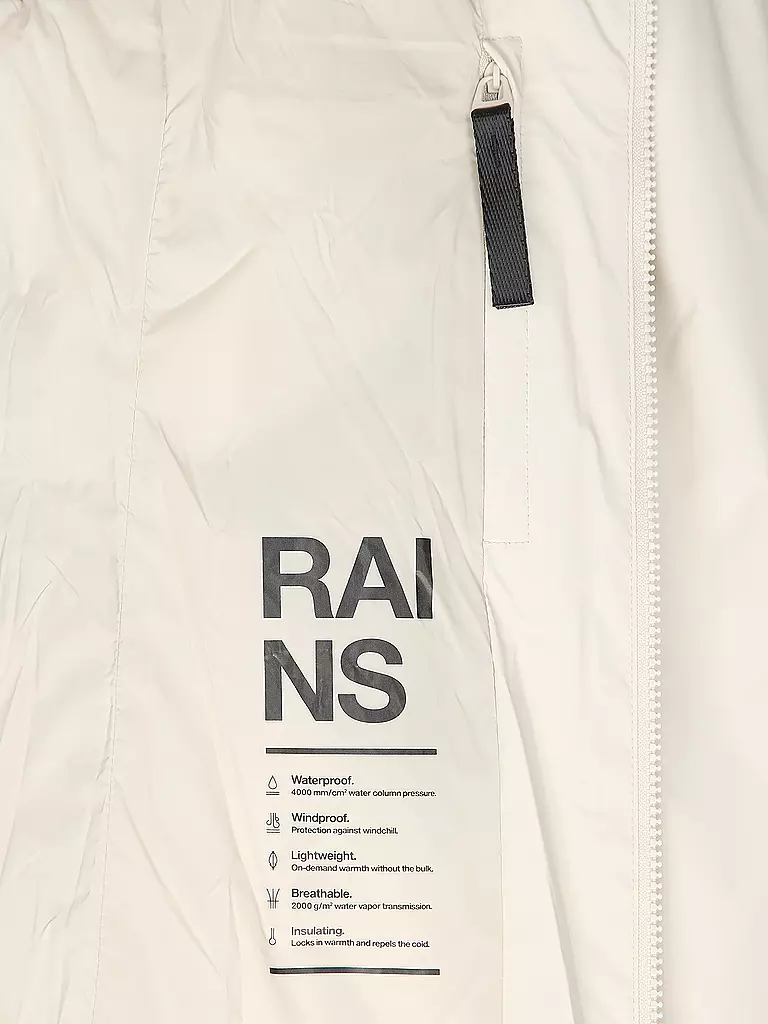 RAINS Regenjacke LOHJA LONG INSULTED CURVED JACKET  beige