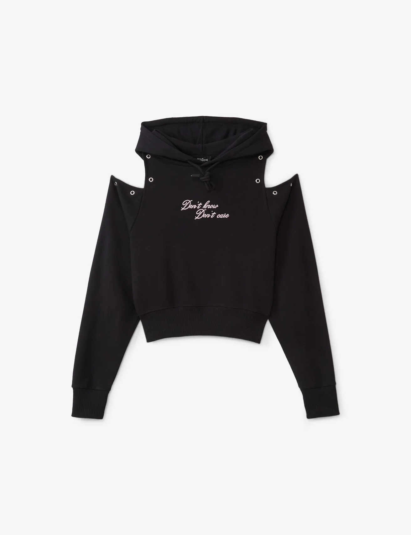 Sweat oversize à message avec manches ouvertes noir