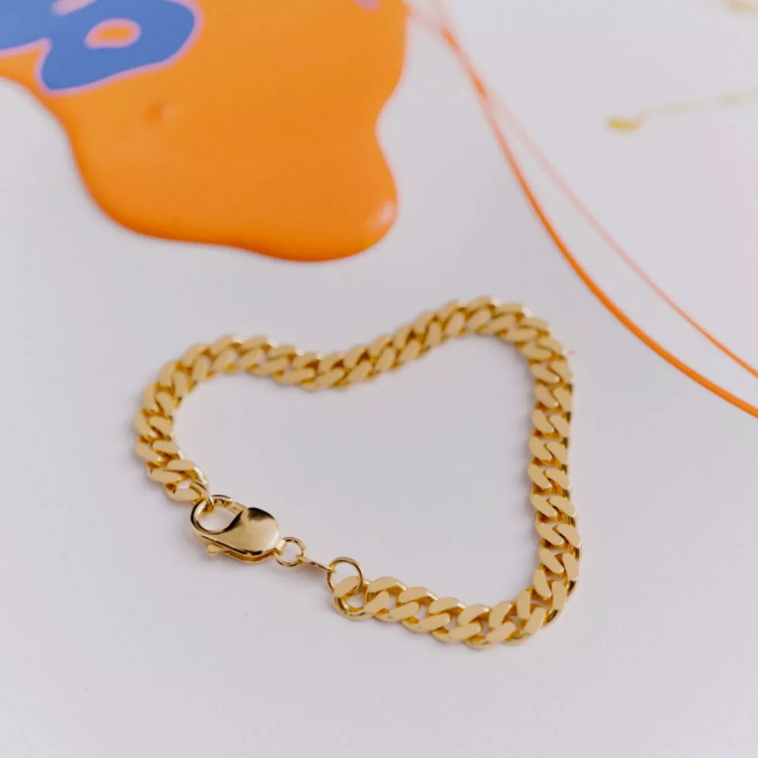 IX Studios Chunky Curb Armbånd 22 kt. Forgyldt Sølv DMV0318GD