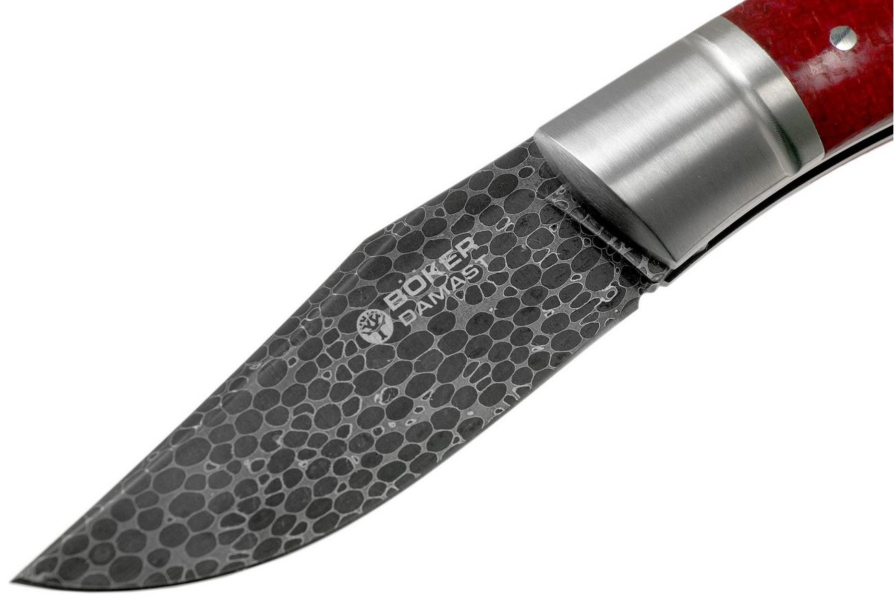 Böker Boxer 111025DAM Damascus, Micarta herenmes, Raphael Durand design