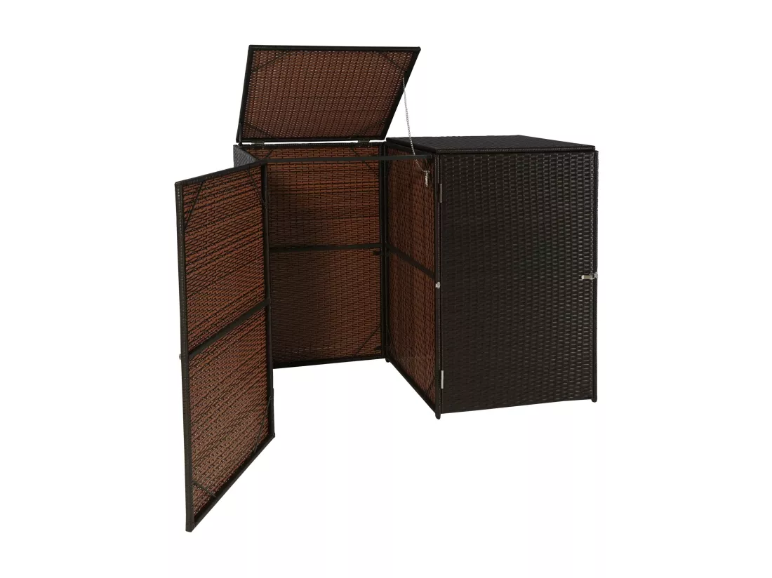 Habillage pour 2 poubelles MCW-E25 2x120l, brun