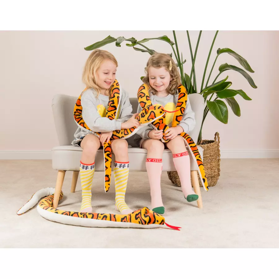 Teddy HERMANN® Schlange orange- gelb gemustert 175 cm