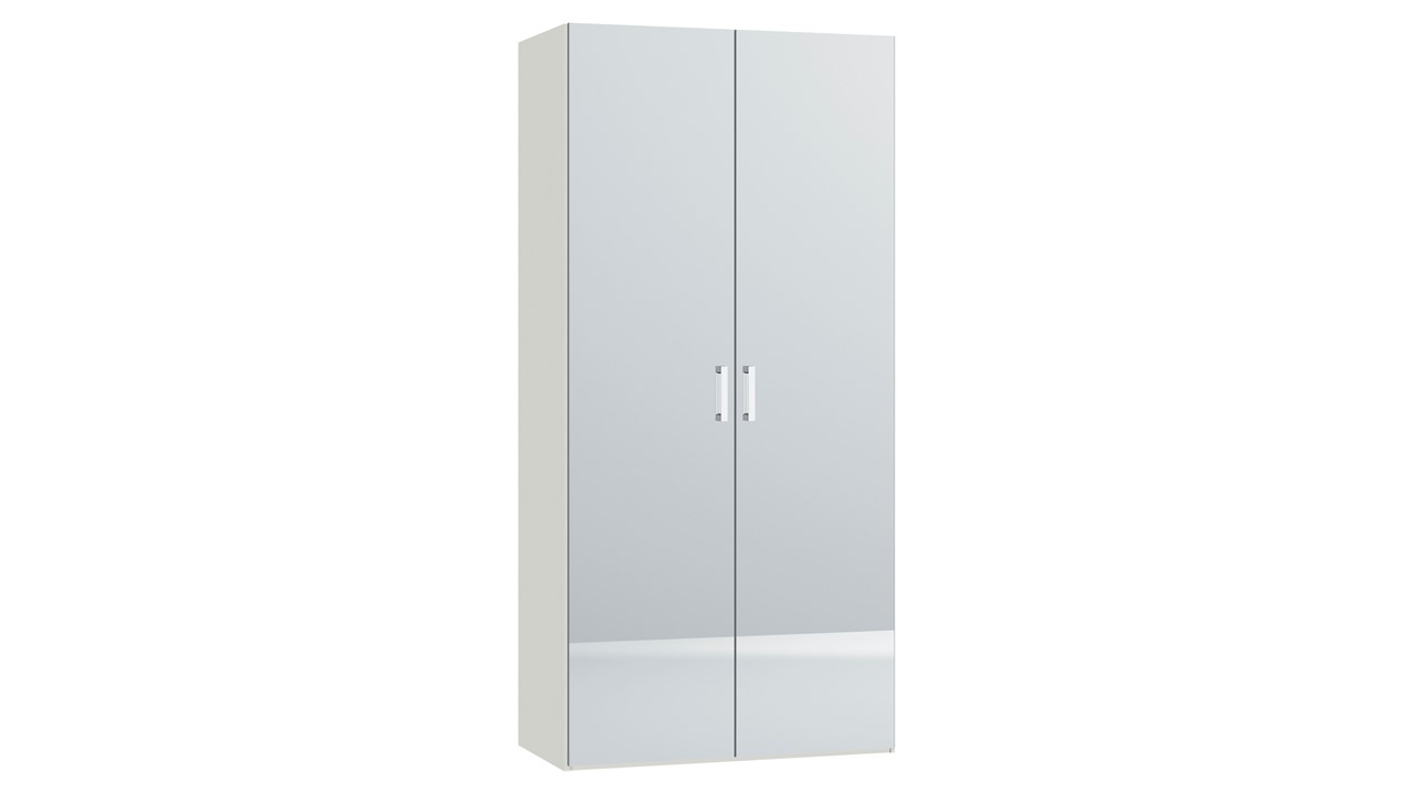 Draaideurkast Compact met spiegeldeuren wit