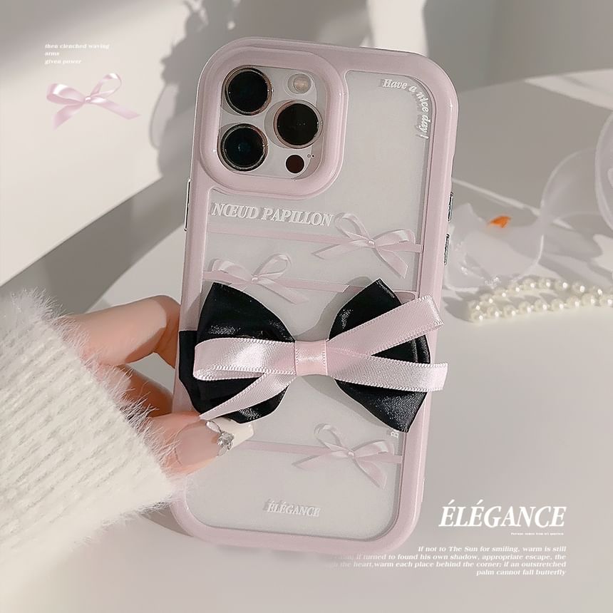 kloudkase - Bow Phone Case - iPhone 15 Pro Max / 15 Pro / 15 Plus / 15 / 14 Pro Max / 14 Pro / 14 Plus / 14 / 13 Pro Max / 13 Pro / 13 / 12 Pro Max / 12 / 12 Pro / 11 Pro Max / 11 / XS Max / XR / X / XS