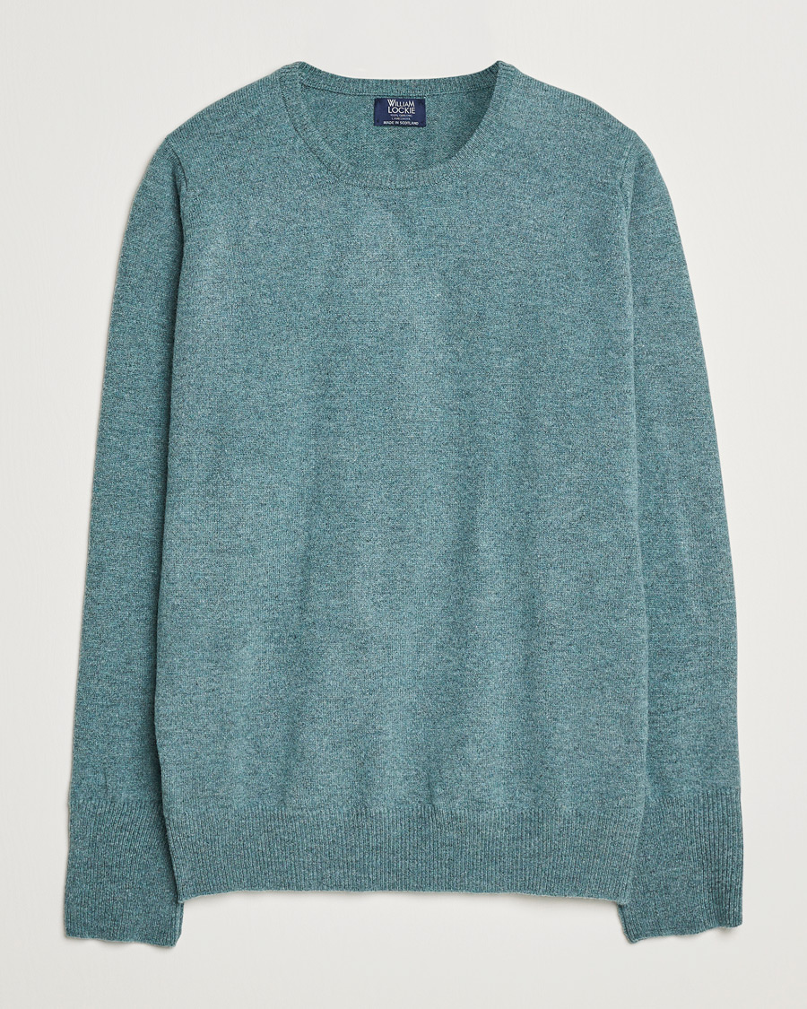 William Lockie Rob Lambswool Crewneck Caspian