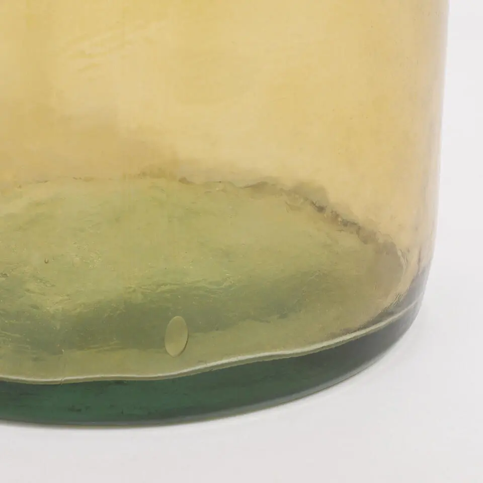 Mica Decorations Vaas fles Rioja - okergeel - eco glas - 18 x 75 cm