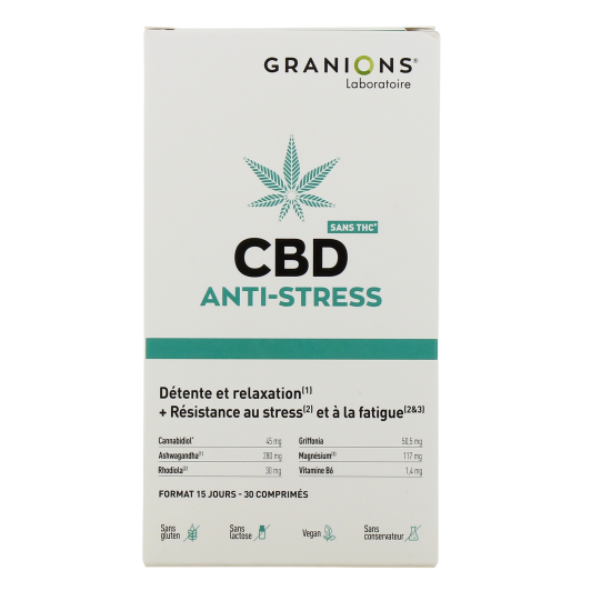 Granions CBD Anti-Stress - Détente, Relaxation, Résistance au Stress