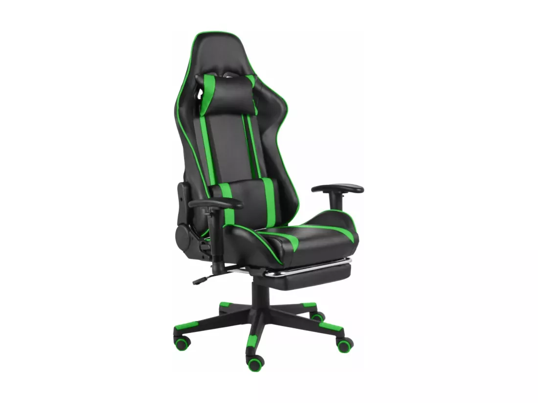 Chaise de jeu pivotante avec repose-pied Vert PVC